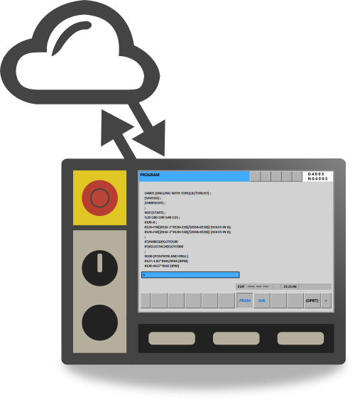 Shop-Floor Automation for Remote Upload and Download of CNC Programs via wired or wireless RS232 Communications with Machine Link&trade; QUICK Serve!
